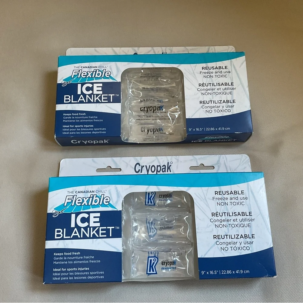 Cryopak Flexible Ice Blanket 9x16.5 Non Toxic Reusable Foldable **SET OF 2** NIB